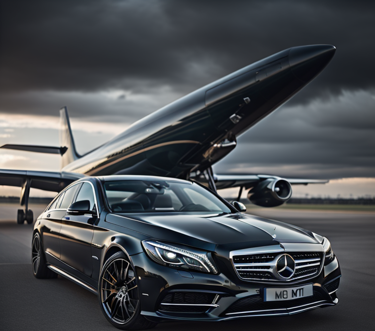 Airport Transfer Service in Private Chauffeured Luxury Black Car