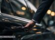 Black luxury limo with professional chauffeur in Raleigh-Durham Triangle area.