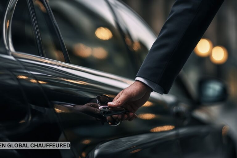 Elevate Every Occasion Raleigh-Durham Luxury Limo Services Black luxury limo with professional chauffeur in Raleigh-Durham Triangle area.